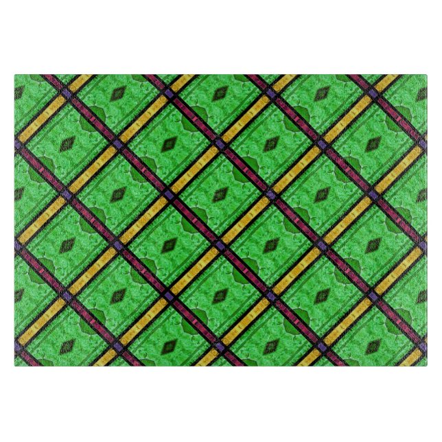 African Ewe Pattern Green Cutting Board (Front)