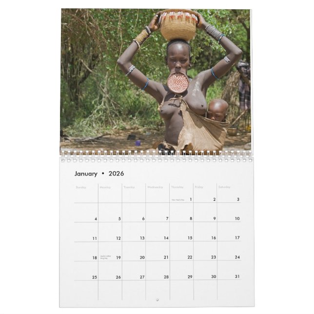 African Faces Custom Printed Calendar (Jan 2026)