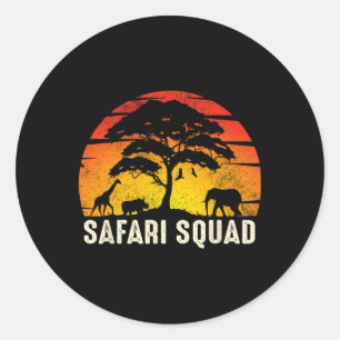 African Family Vacation Safari Squad Funny Matchin Classic Round Sticker