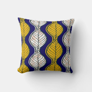 African Fashion Seamless Pattern Ornament  Throw Pillow