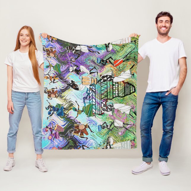 African Feast: Rhythms of Africa Fleece Blanket (In Situ)