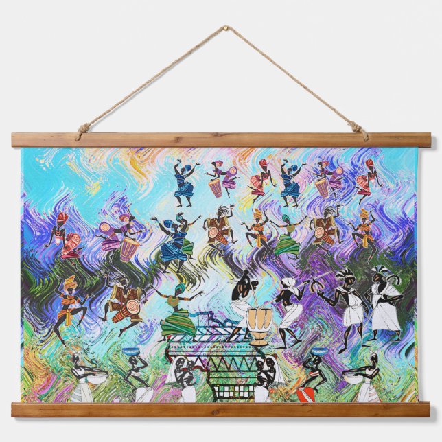 African Feast: Rhythms of Africa Hanging Tapestry (Front)