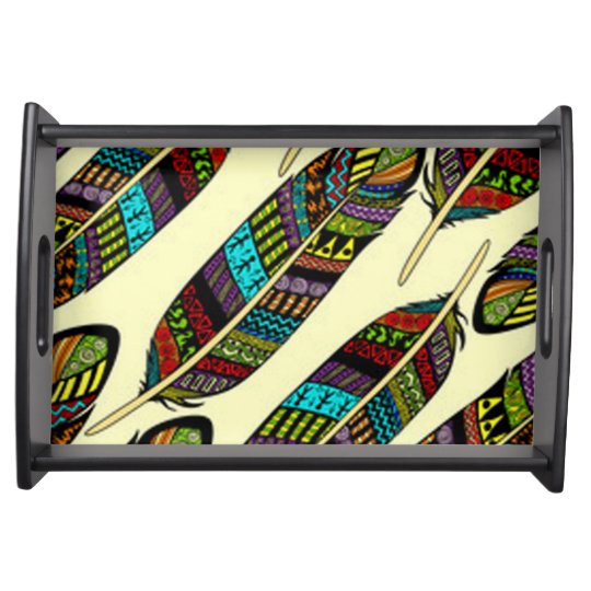 African Feathers Serving Tray