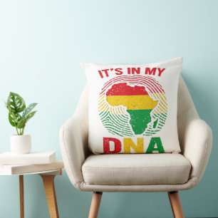 African Fingerprint Black History Throw Pillow