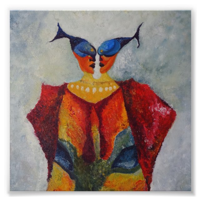 African Fishes Abstract Art Painting  Photo Print (Front)