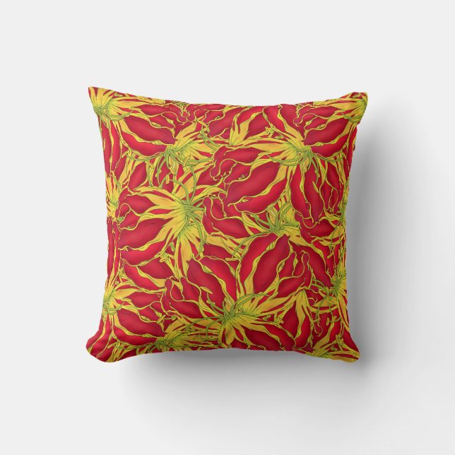 African Floral Throw Pillow (Front)