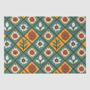 African Floral Tile Art Tissue Paper