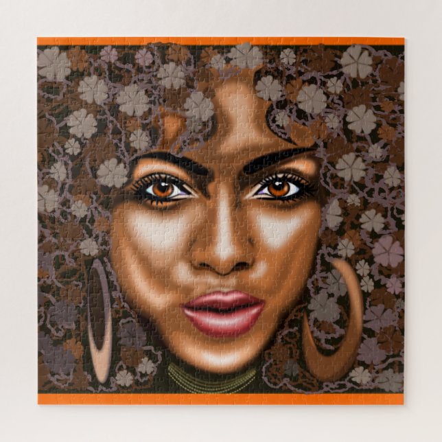 African Flower - Pretty Woman - Art - Jigsaw Puzzle (Vertical)