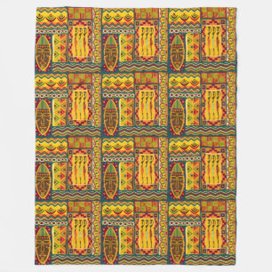 African Folk Art - Seamless Shapes Pattern 1 Fleece Blanket