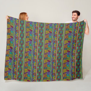 African Folk Art - Seamless Shapes Pattern 2 Fleece Blanket