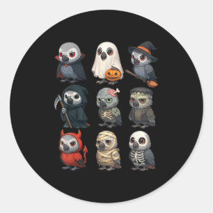 African G Parrot Bird Witch Zombie Halloween Costu Classic Round Sticker