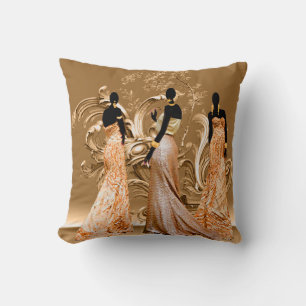 African Garden Party Throw Pillow