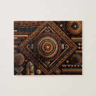 African geometric ethnic traditional pattern jigsaw puzzle