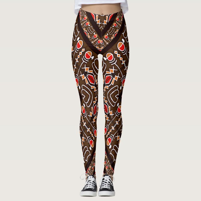 African Geometric pattern Leggings (Front)