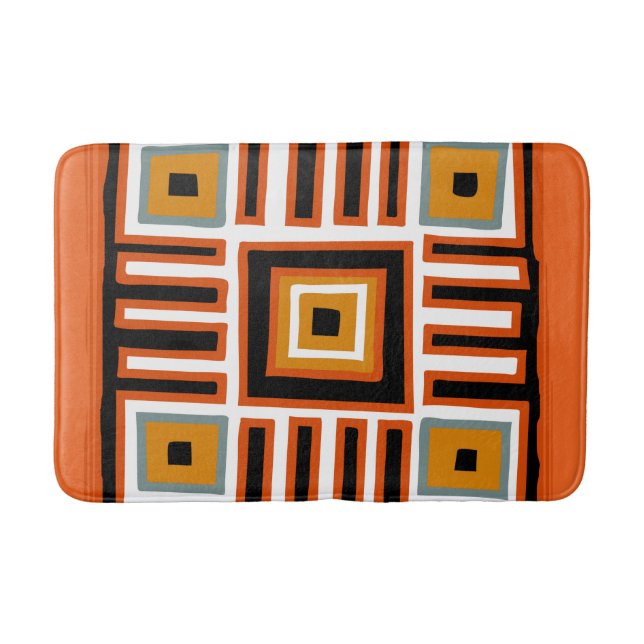 african geometric tribal pattern bath mat (Front)