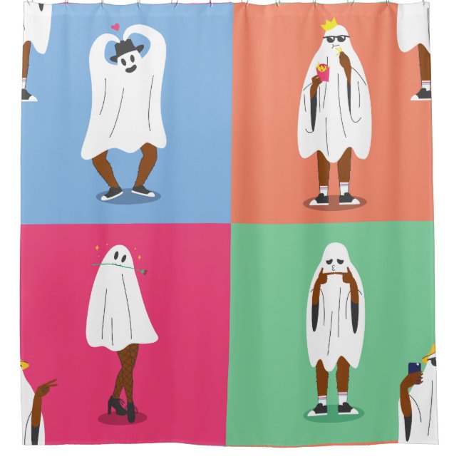 african ghost halloween colorblock ghouls funny (Front)