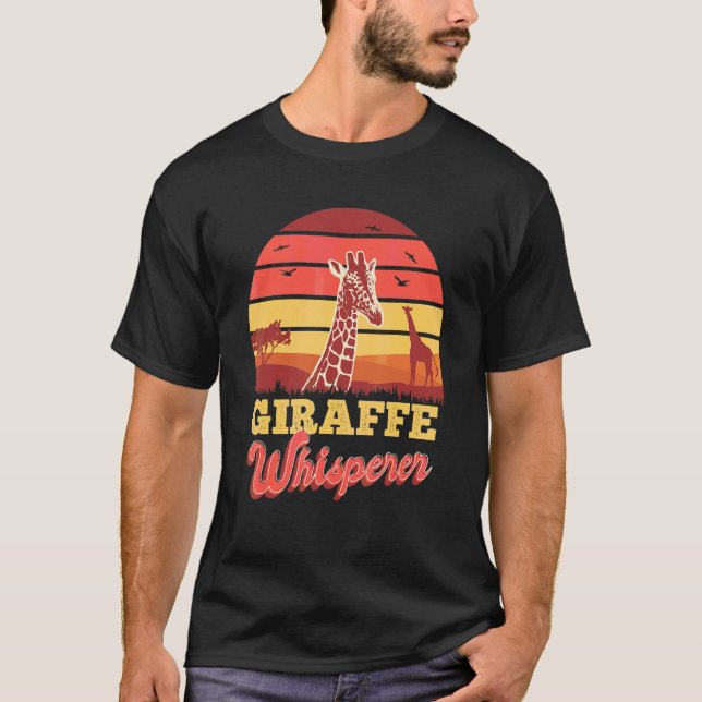 African Giraffe Whisperer Safari Tall Animal Giraf T-Shirt (Front)