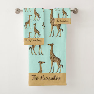 African Giraffes  Bath Towel Set