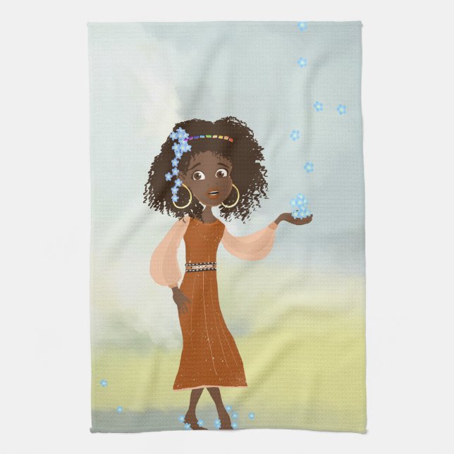 African girl American MoJo Kitchen Towels (Vertical)