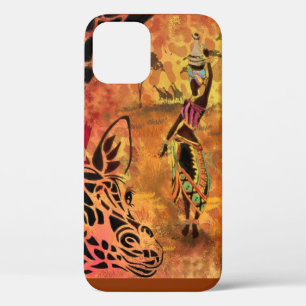 African Girl and Giraffe - Friends - Art Drawing - iPhone 12 Pro Case