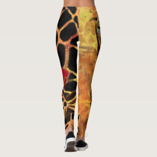 African Girl and Giraffe - Friends - Art Drawing - Leggings