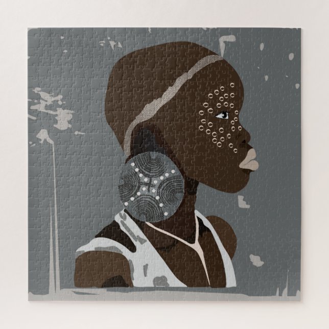 African Girl Artwork Jigsaw Puzzle (Vertical)