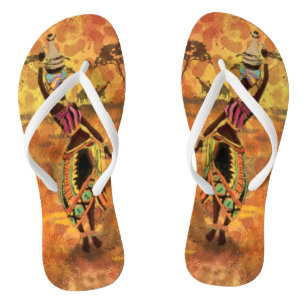 African Girl - Drawing Flip Flops
