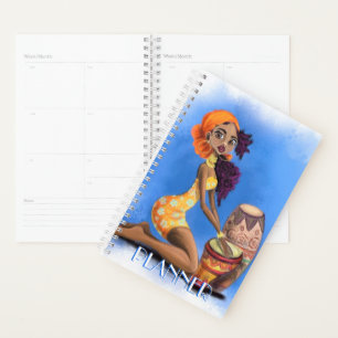 African Girl Drummer Planner