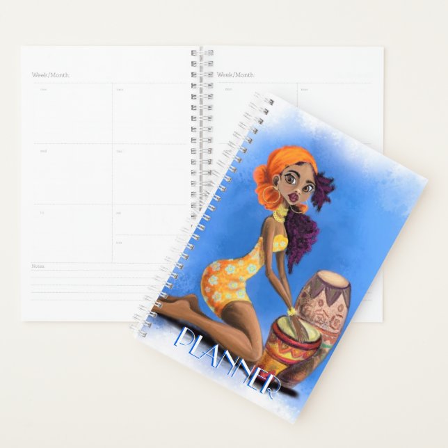 African Girl Drummer Planner (Display)