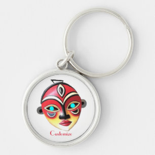 African Girl Face Mask Thunder_Cove Keychain