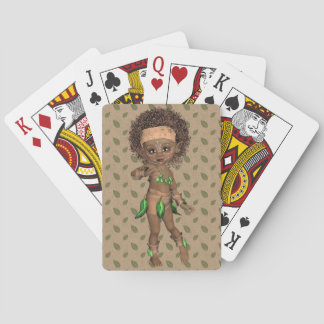 African Girl Playing Cards