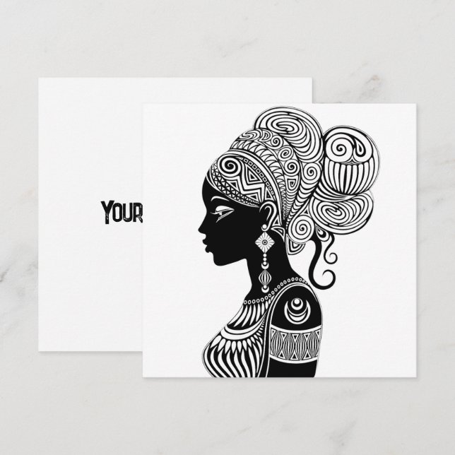 African Girl Portrait Tribal Tattoo (Front/Back)