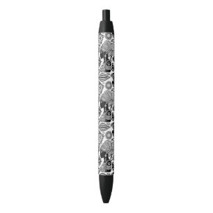 African Girl Portrait Tribal Tattoo Black Ink Pen