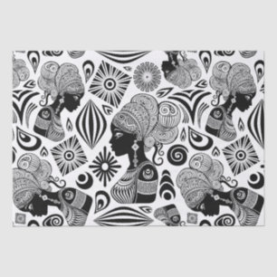 African Girl Portrait Tribal Tattoo Tissue Paper