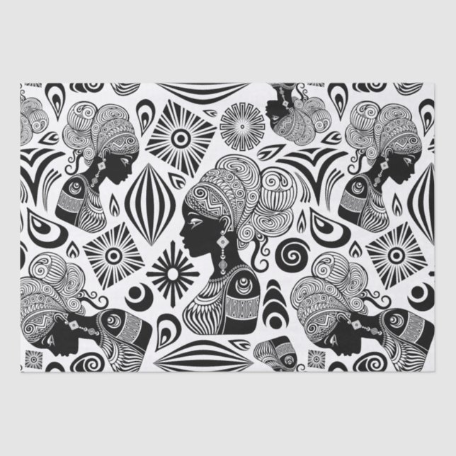 African Girl Portrait Tribal Tattoo Tissue Paper (Front)