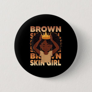 African girls brown skin girl black melanin 2 inch round button