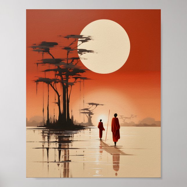 African Girls Illustration Minimalist African Art Poster (Front)