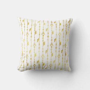 African Gold Pattern Throw Pillow
