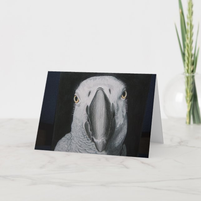 African Gray Parrot Card (Front)