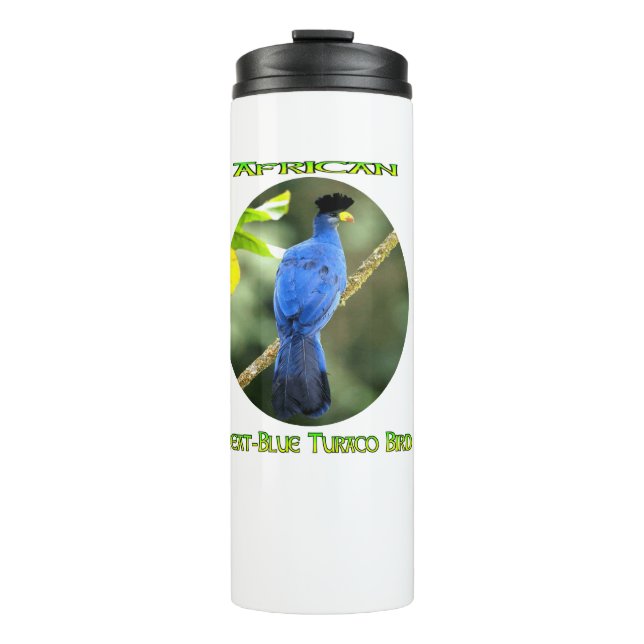 African Great Blue Turaco Bird Thermal Tumbler (Front)