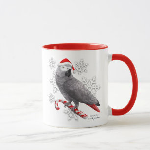 African Grey Christmas Mug