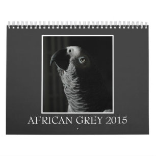 African Grey Parrot 2015 Custom Printed Calendar