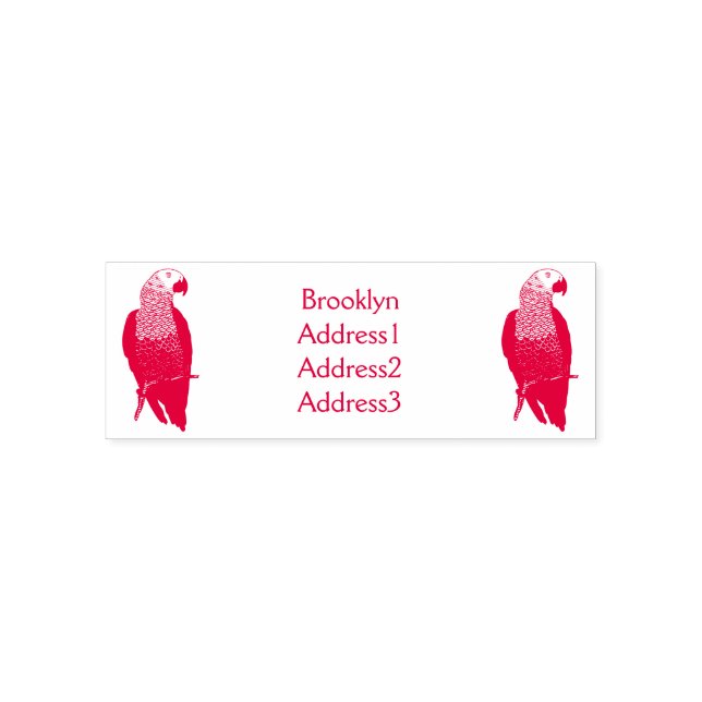 African grey parrot cartoon illustration  self-inking stamp (Design)