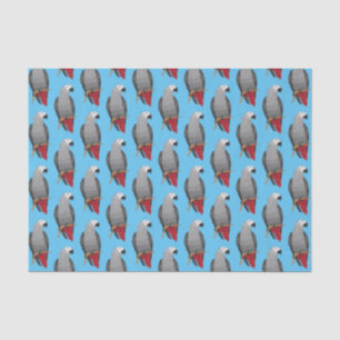 African grey parrot cartoon illustration tissue paper
