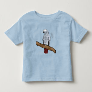African grey parrot cartoon illustration  toddler t-shirt