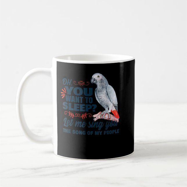 African grey parrot  coffee mug (Left)