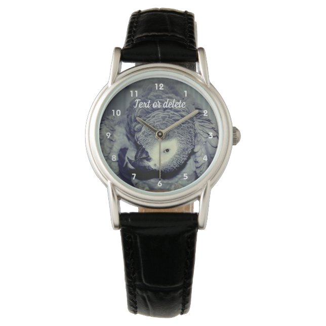 African Grey Parrot Cute Bird 2 Personalized  Watch (Front)