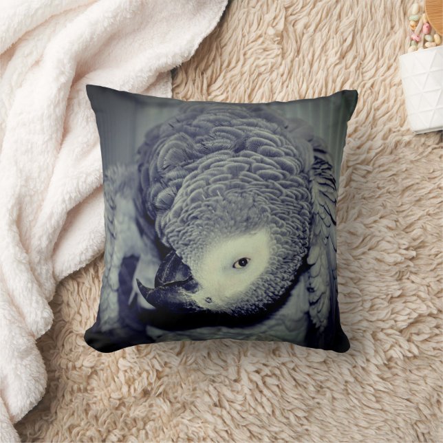 African Grey Parrot Cute Bird 2   Throw Pillow (Blanket)