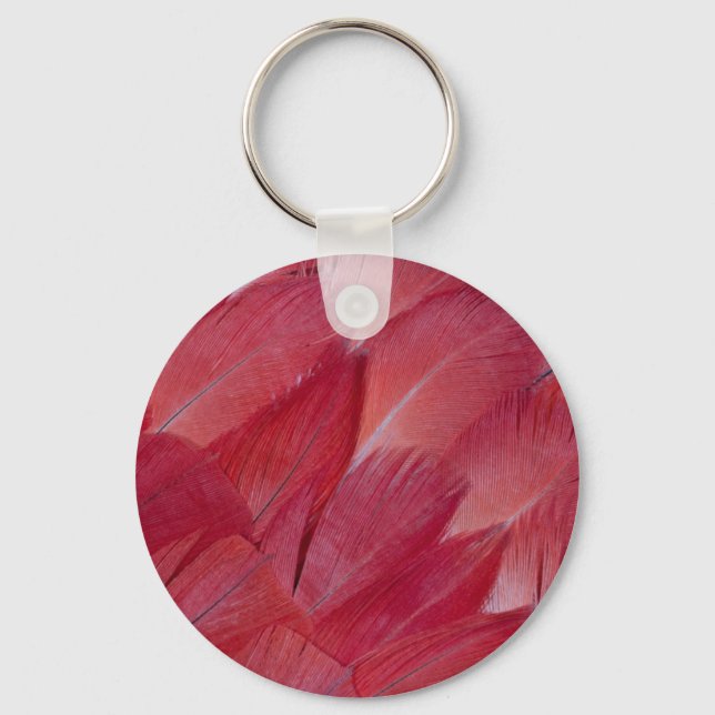 African Grey Parrot Feather Design Keychain (Front)