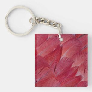African Grey Parrot Feather Design Keychain